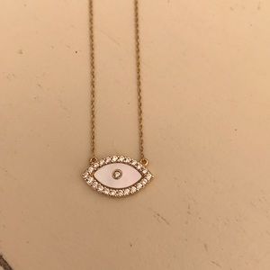 14 k gold Evil eye necklace